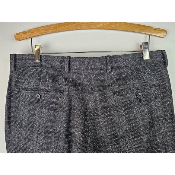 Joseph Abboud White Men's Pants Size 34 X 32 Gray Plaid Dress Pants - Picture 7 of 10
